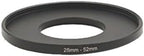 YAMAFOO 28mm to 52mm Step-Up Ring/Step Down Rings Filter Adapter for All Brands UV ND CPL Metal Ring Step-Up Rings Adapter Filter,Black(28-52)