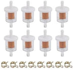 Tvent 1/4" Fuel Filter 691035 493629 for brigs and straton with Fuel line Camp Replacement for Kawsaki 49019-0027 49019-7001 845125 Motorcycle Motor Lawn Tractor Mower (Pack of 8)