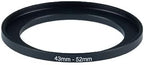 YAMAFOO 43mm to 52mm Step-Up Ring/Step Down Rings Filter Adapter for All Brands UV ND CPL Metal Ring Step-Up Rings Adapter Filter,Black (43-52)