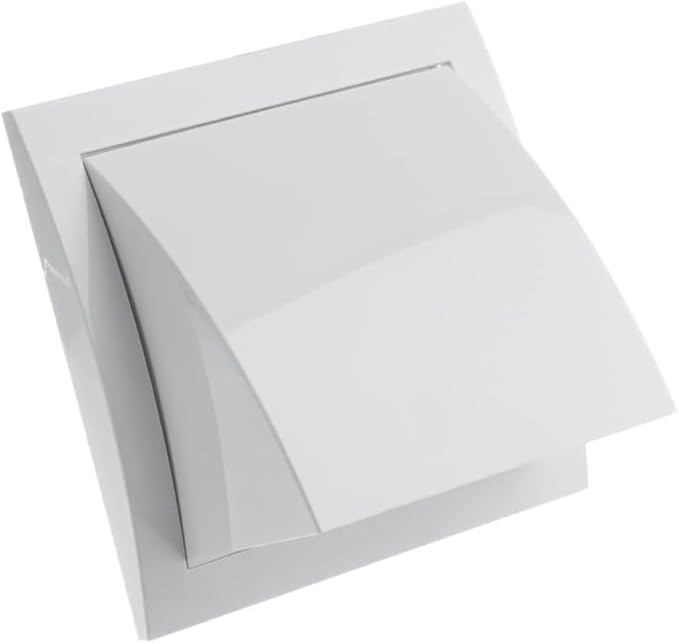 ABS Exterior Wall Ventilation Grille with Valve for Kitchen Bathroom Range Hood Duct Outlet 100mm 125mm 150mm Pipe Connection Weatherproof Air Exhaust(100MM)