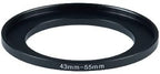 YAMAFOO 43mm to 55mm Step-Up Ring/Step Down Rings Filter Adapter for All Brands UV ND CPL Metal Ring Step-Up Rings Adapter Filter,Black (43-55)