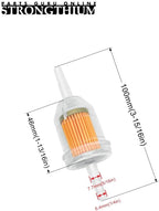 Strongthium 1/4" Inline Fuel Gas Filters with Magnet for Kawasaki Kohler Briggs & Stratton Lawn Mowers Small Tractors Tillers Garden Equipment Snowmobiles Go Karts 4 Pack
