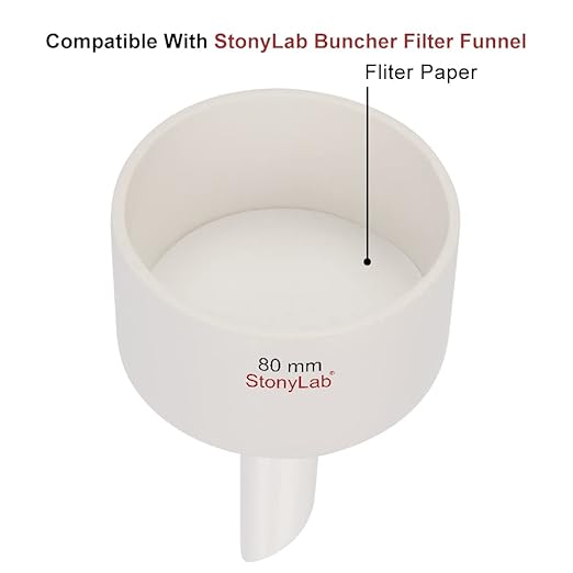 stonylab Quantitative Filter Paper, 100 Pack Slow Flow Rate Cellulose Filter Paper Circles with 10 Micron Particle Retention, 74 mm Diameter