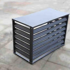 Outdoor Air Conditioner Cover Aluminum Decorative Fence Privacy Screen Protective Grilles for Heat Pumps Trash Can Enclosure Flower Stand Perfect for Concealing (Gray 110x60x80cm)