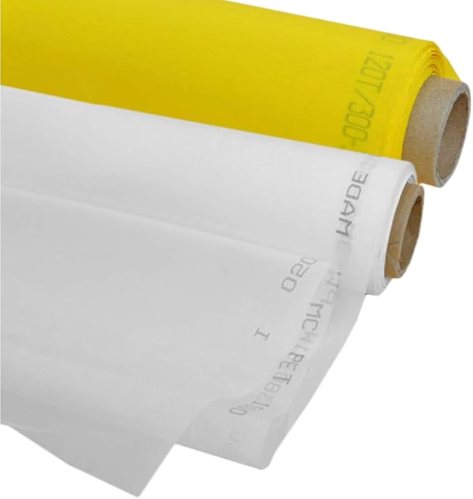 Silk Screen Printing Mesh, 100/110/120/140/160/180/200/250/300Mesh, White Yellow for Screen Printing Machine Equipment Accessories, Filter Painting, Polyester Fabric (120M/48T White)