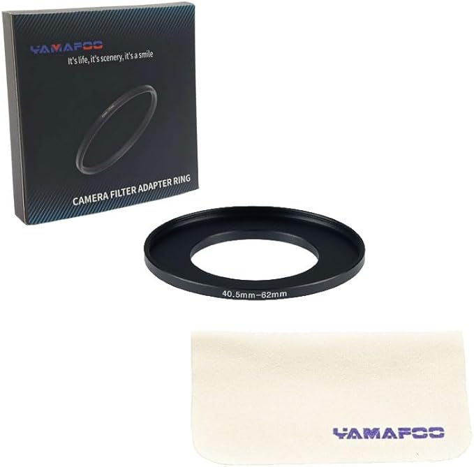 YAMAFOO 40.5mm to 62mm Step-Up Ring/Step Down Rings Filter Adapter for All Brands UV ND CPL Metal Ring Step-Up Rings Adapter Filter,Black(40.5-62)
