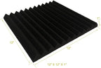 96 Pack Allxinlog Absorb the echo Acoustic Foam Panel Wedge Studio Soundproofing Wall Tiles 12" X 12" X 1" (48RED+48BLACK)