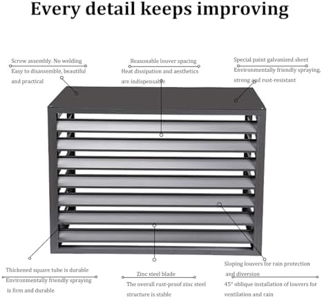 Aluminum Air Conditioner Cover Exterior Air Conditioning Unit Cover Air Conditioner Fence Screen Privacy Fence Trash Can Enclosure Outdoor Condenser Protective (Brown 110x60x80cm)