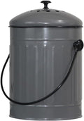 Markson Compost Bin with Airflow Lid and Charcoal Filter 1.5 Gallon Metal Gray