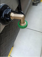 Lead-Free Brass 90°Hose Elbow Fitting,90 Degree Hose Saver Green Quick Swivel Connect Adapter,Thread Size 3/4" Connectors,Hose Protector with Water Filter 1 Pc