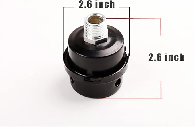 Air Compressor Silencer,Filter Thread Metal oil-less Intake Filter Air Filter Silencer Noise Muffler (3/8 PT 16mm)