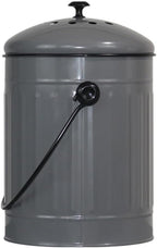 Markson Compost Bin with Airflow Lid and Charcoal Filter 1.5 Gallon Metal Gray