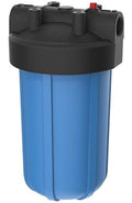 Pentair Pentek 150237 Big Blue Filter Housing, 1" NPT #10 Whole House Heavy Duty Water Filter Housing with High-Flow Polypropylene (HFPP) Cap and Pressure Relief Button, 10-Inch, Black/Blue