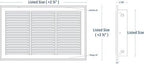 HVAC Premium 14" X 24 Steel Return Air Filter Grille for 1" Filter - Fixed Hinged - HVAC Duct Cover - Flat Stamped Face - White [Outer Dimensions: 16 5/8" X 26 5/8"]