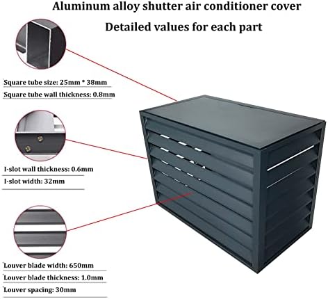 Aluminum Air Conditioner Cover, Privacy Fence Screen, Outdoor Condenser Protective Cover, Freestanding Louvered Space Divider, Trash Can Enclosure & Flower Stand, Suitable for Outdoo