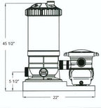 Rx Clear 1 HP Radiant PRC120 | Filtration System for Above-Ground Swimming Pools Up to 25,000 Gallons | 1 Horsepower Extreme Force Pool Pump | 115 Volt | 1 ½" Inch Threaded Ports