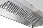 Commercial Kitchen Restaurant Duty Exhaust Hood, Wall Canopy Stainless Steel Exhaust Hood with Baffle Hood Filters, High Temperature Light Fixtures, and 16” Round Exhaust Riser (11" Long Hood)