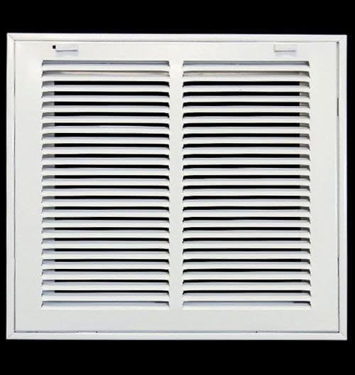 30" X 16 Steel Return Air Filter Grille for 1" Filter - Removable Face/Door - HVAC Duct Cover - Flat Stamped Face - White [Outer Dimensions: 32.5 X 17.75]
