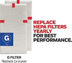 Honeywell Genuine HEPA Air Purifier Filter G, 2-Pack, Airborne Allergen Air Filter Targets Smoke, Pollen, Pet Dander, and Dust