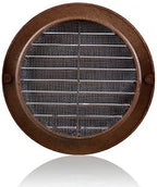 VENTS-US - 4" Brown Round Plastic Vent Cover with Built-in Insect Screen Mesh and Flange for Air Supply or Exhaust Air Applications - Compatible with 4 Inch Diameter Ducts (2-Pack)