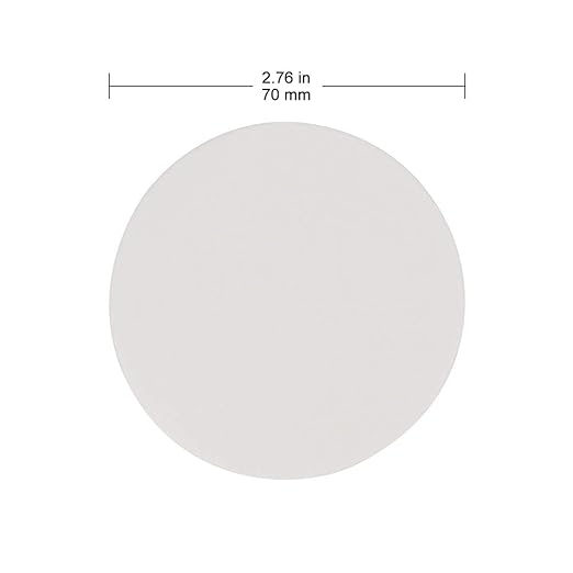 Labasics Qualitative Filter Paper Circles, 70 mm Diameter Cellulose Filter Paper with 15-20 Micron Particle Retention Medium Filtration Speed, Pack of 100