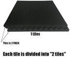 96 Pack Allxinlog Absorb the echo Acoustic Foam Panel Wedge Studio Soundproofing Wall Tiles 12" X 12" X 1" (96-BLACK)
