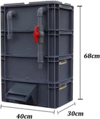 GRRICEPL Fish Tank Filter Box, Waterfall Bio-Filtration Aquarium, Turtle Tank Filter, Pump and Filter Media Not Included (Color : Gray, Size : 40x30x68cm)