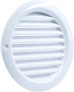 VENTS-US - 4" White Round Plastic Vent Cover with Built-in Insect Screen Mesh and Flange for Air Supply or Exhaust Air Applications - Compatible with 4 Inch Diameter Ducts (4-Pack)