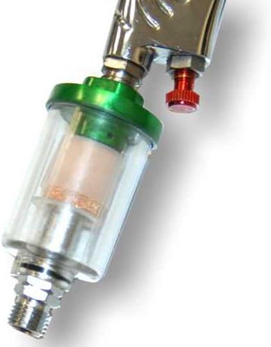 TCP Global Mini in-Line Air Filter - Water & Oil Separator with Drain Valve - Water Trap, Air Dryer, Removes Moisture, Dirt - Use on Compressor Hose, Pneumatic Tools, Paint Spray Guns