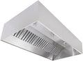Commercial Kitchen Restaurant Duty Exhaust Hood, Wall Canopy Stainless Steel Exhaust Hood with Baffle Hood Filters, High Temperature Light Fixtures, and 16” Round Exhaust Riser (7' Long Hood)