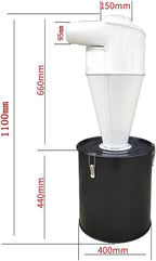 TECHTONGDA Cyclone Dust Separator 5.9inch Outlet for Vacuum Dust Collector Extractor Filter Woodworking with 13.2 Gallon Collection Drum