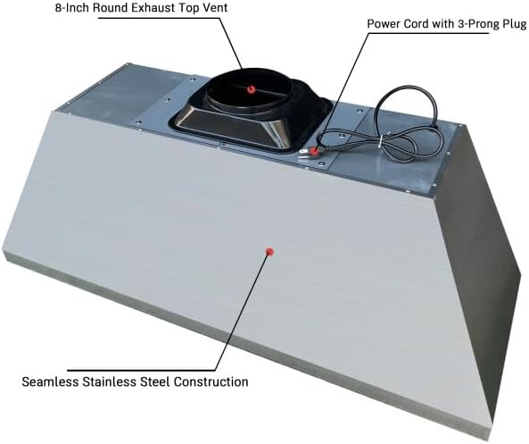 CT Copper Tailor Sloped Copper Vent Hood Island Mount,60'' W,42''H,1260 CFM Exhaust Fan,Stainless Steel Vent,LED Light,Dishwasher-Safe Baffle Filters,VH8TR1