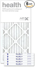 AIRX WICKED CLEAN AIR. 10x20x1 Air Filter MERV 13 Pleated HVAC AC Furnace Air Filter, Health 6-Pack, Made in the USA