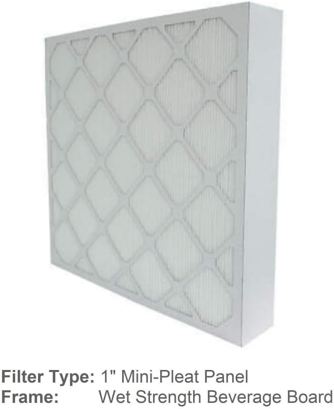 24x24x1 Mini-Pleat Synthetic Panel Air Filter – 1” Beverage Board Frame – MERV 15 ASHRAE 52.2 – High-Efficiency HVAC Filter for Commercial, Industrial, Residential – (Pack of 12)