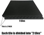 96 Pack Allxinlog Absorb the echo Acoustic Foam Panel Wedge Studio Soundproofing Wall Tiles 12" X 12" X 1" (48Purple+48Black)