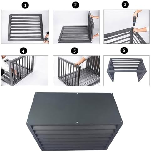 Aluminum Air Conditioner Cover Exterior Air Conditioning Unit Cover Air Conditioner Fence Screen Privacy Fence Trash Can Enclosure Outdoor Condenser Protective (White 100x50x70cm)