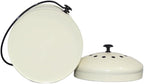 Markson Compost Bin with Airflow Lid and Charcoal Filter 1.5 Gallon Metal Off-White