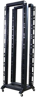 Raising Electronics Server Rack Open Frame Rack 4 Post 19 inch Adjustable Server/Audio Rack Cold Rolled Steel with 3 Shelves (42U,24Depth)