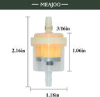 10PCS 3/16" 5mm-6mm Gas Inline Fuel Filter, with magnet, Fit for ATV Scooter Moped Go Kart Dirt Bikes Snowblower Motorcycle Lawnmower Taotao Small Tractors Snowmobiles and Other Small Engines