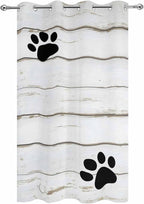 Wood Grain Outdoor Curtains for Patio Claws Animals Wooden White Waterproof Outside Curtains with Grommet Top Weatherproof Curtain for Cabana Pergola Gazebo, 1 Panel, 54" W x 95" L