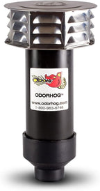 OdorHog Metal Cap Slip On Vent Stack Pipe Filter 1.5" Black ABS, Removes Outdoor and Sewer Odor Problems (1.5-inch)