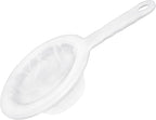 Quacc Nylon Fine Mesh Strainer Plastic Net Strainer 200 Mesh Kitchen Sieve Filter with Handle Hook Food Filter for Tea, Coffee, Nut Milk, Juice
