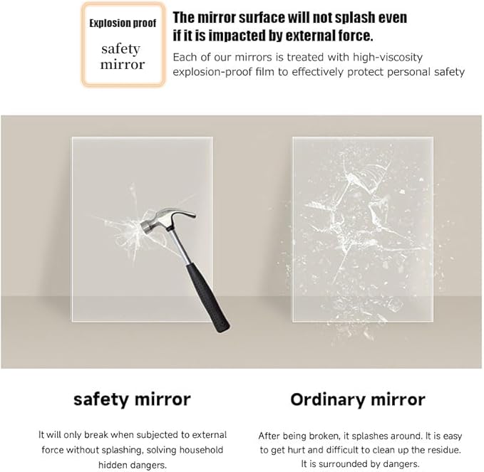 JSLJDM 500X500 mm Illuminated Backlit LED Bathroom Mirror, Wall Mounted Multifunction Bathroom Vanity Mirror with Lights and Demister Pad, Energy-Saving Illuminated Smart Mirror 60cm/23.5in Black