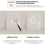 JSLJDM 500X500 mm Illuminated Backlit LED Bathroom Mirror, Wall Mounted Multifunction Bathroom Vanity Mirror with Lights and Demister Pad, Energy-Saving Illuminated Smart Mirror 50cm/19.8in Black