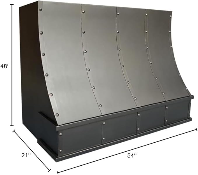 CT Copper Tailor Sloped Copper Vent Hood Wall Mount,54'' W,48''H,1260 CFM Exhaust Fan,Stainless Steel Vent,LED Light,Dishwasher-Safe Baffle Filters,VH8TR1