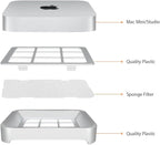 IFCASE Desktop Dust, Air Filter Stand for Mac Mini 2010-2023 M1 M2 Pro, Mac Studio M1 M2 Max/Ultra (Silver)