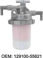 Fuel Filter For Yanmar PC30/35 40/45 50/55 with 129100-55621 OEM Number, Four Pipe System, Oil-Water Separation Paper Material, Silver