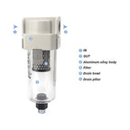 1pc Vacuum Water Droplet Separator Vacuum Pipeline Filter Negative Pressure Filter Element AMJ AMJ3000-03B(AMJ4000-04B-C)