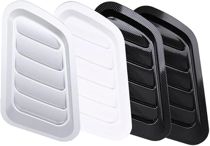 2Pcs ABS Car Air Flow Intake Hood Scoop Vent Bonnet Cover Universal DIY Decorate Car Accessories Compatible With BMW(Silver)