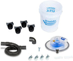 Oneida Dust Deputy Low-Pro Deluxe Lid Dust Separator Kit with Clear 5-Gallon Dust Collection Bucket, 3 ft Hose, 2.5 in Adapter, & Mounted Casters for Shop Wet Dry Vacuums - Made in USA